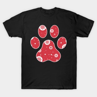 Paw print with snowflakes T-Shirt